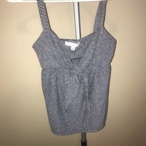 Front tie striped tank